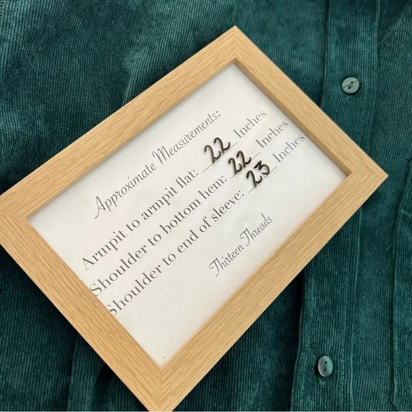 Zara Emerald Green Corduroy Button Front Shirt - Picture 7 of 7